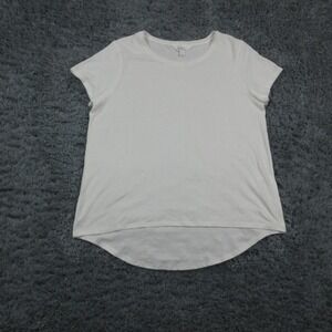 Market & Spruce Shirt Womens XL White High Low Hem Stretch Tee Casual Top